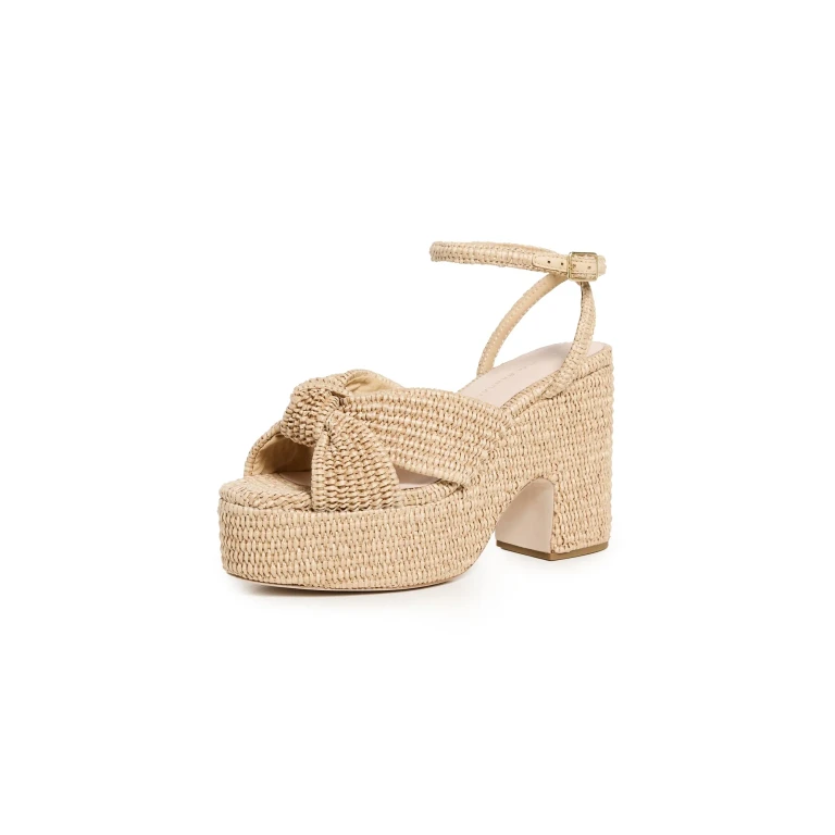 Loeffler Randall Chunky Platform Sandals Natural 9.5