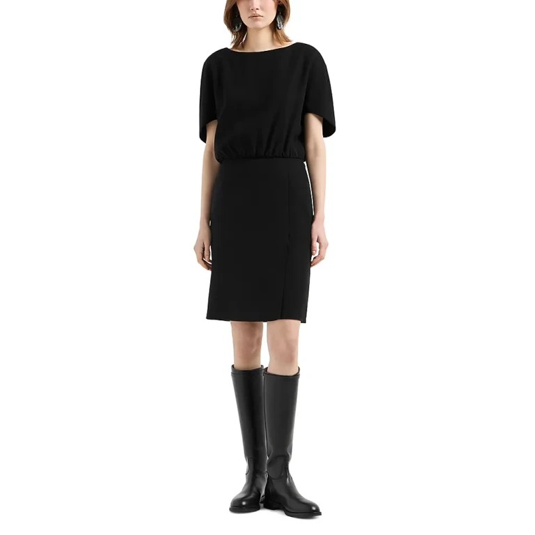 Emporio Armani Batwing Sleeve Techno Cady Dress