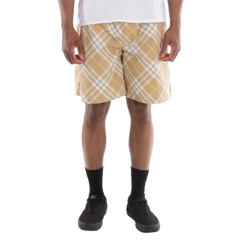 Burberry Check Pattern Belted Waist Shorts