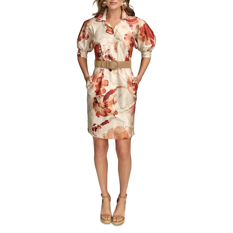 Donna Karan Floral Print Shirtdress
