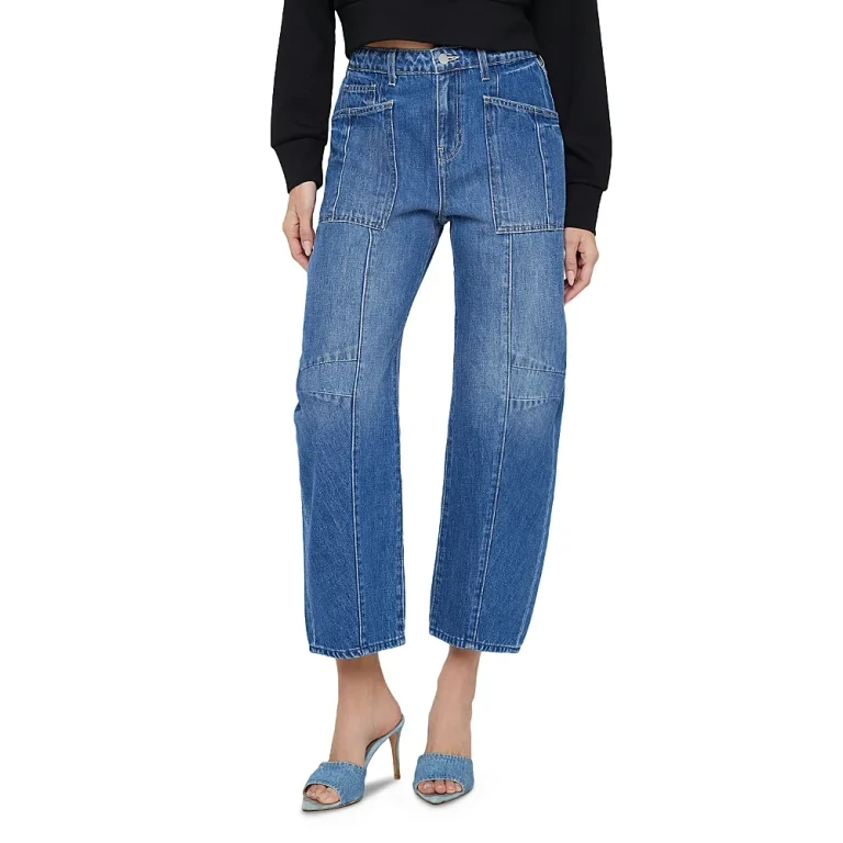 L'Agence Cody Rodeo High Rise Cropped Barrel Jeans in Brentwood