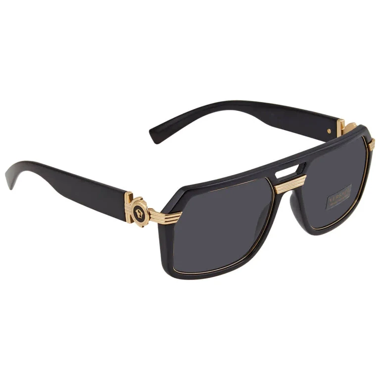 Versace Dark Grey Geometric Mens Sunglasses VE4399 GB1/87 58