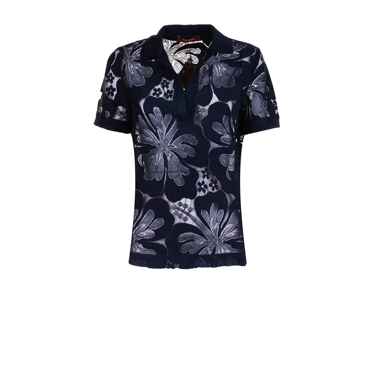 Max Mara Studio T-Shirts And Polos Blue Polyamide / Elastane - Women