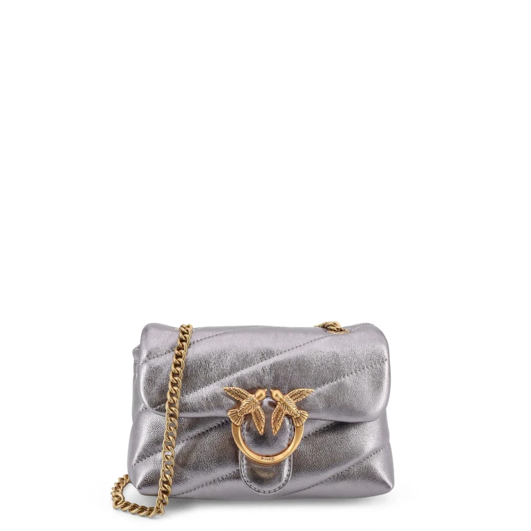 Pinko Laminated Leather Baby Love Puff Crossbody Bag