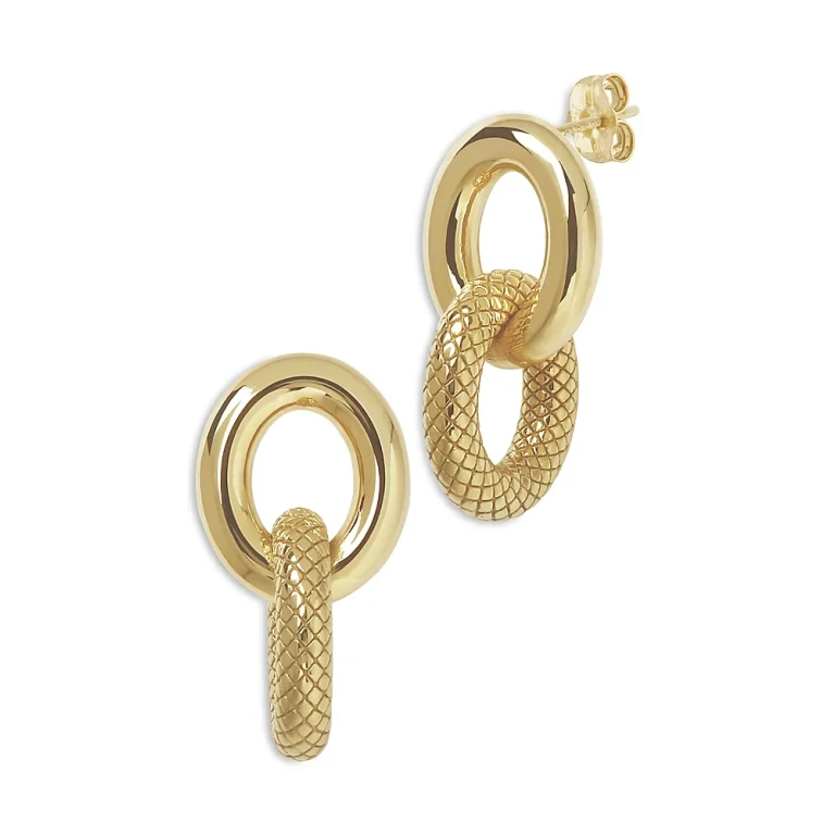 Thick Chain Link Drop Earrings in 14K Yellow Gold