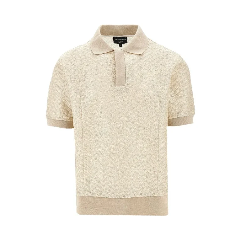 EMPORIO ARMANI ICON chevron knitted polo shirt Man S