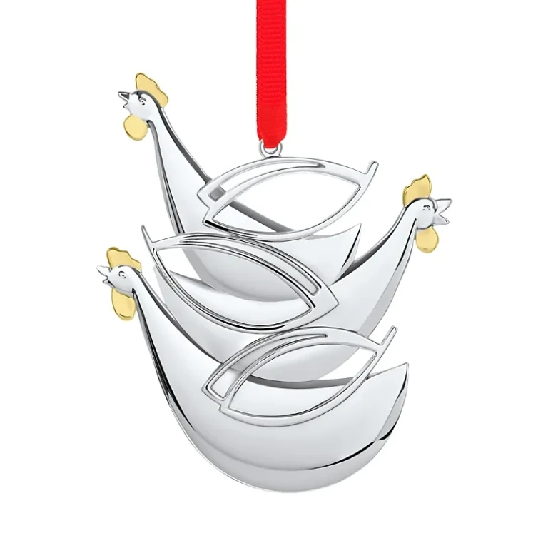 Nambe Twelve Days of Christmas Ornament - Three French Hens