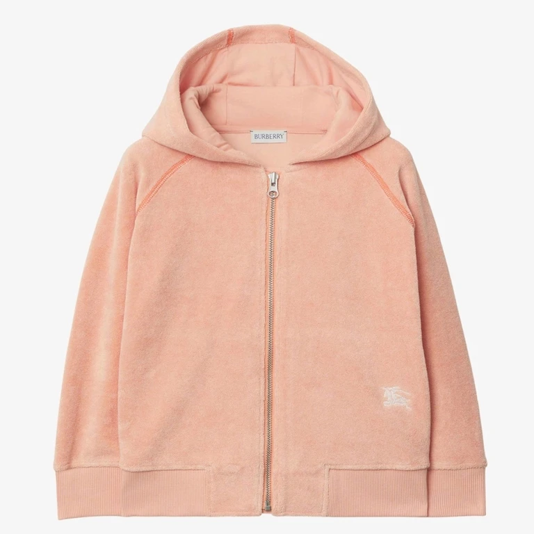 Burberry Kids Logo Embroidered Terry-Cloth Hoodie