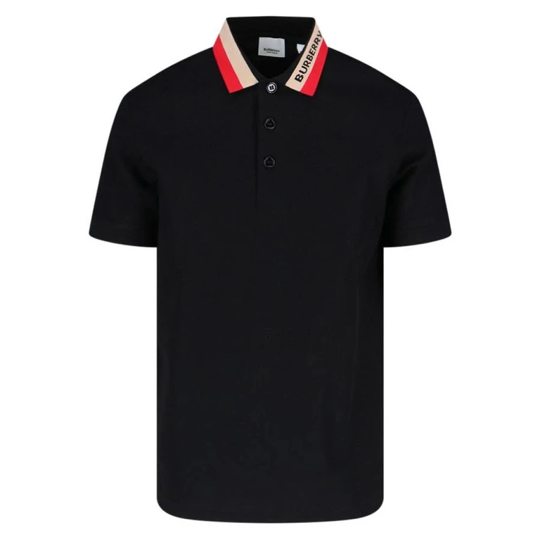 Burberry Logo Intarsia-Knit Short Sleeved Polo Shirt