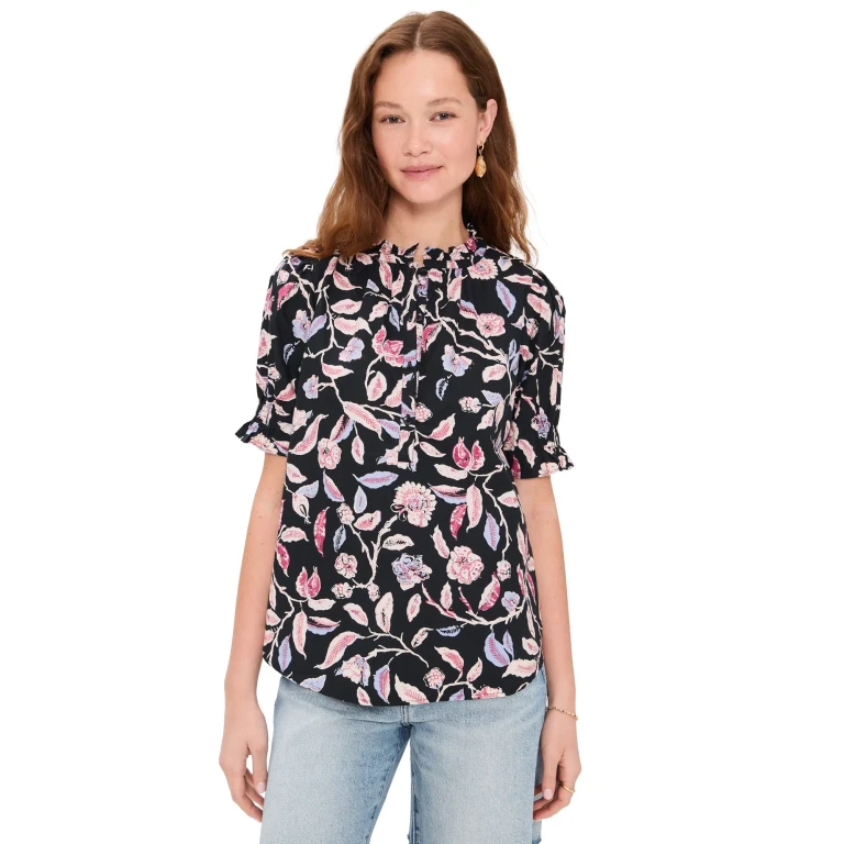 Apiece Apart Los Altos Top Garden Floral Midnight XS
