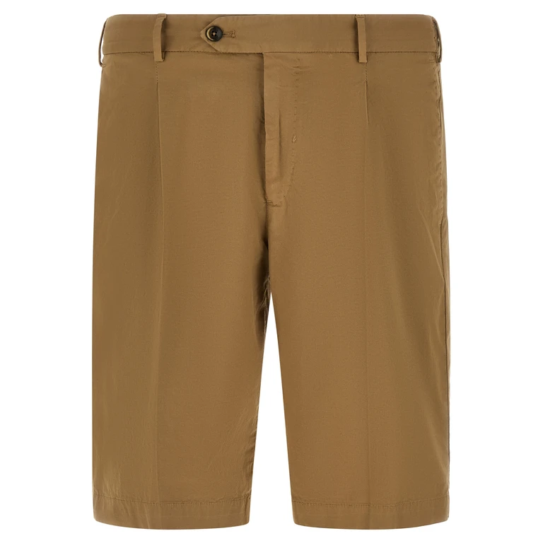 Pt Torino Stretch cotton bermuda shorts Beige Bermuda - Men