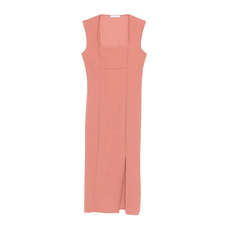 Patrizia Pepe Robe Au Genou - Marron Clair