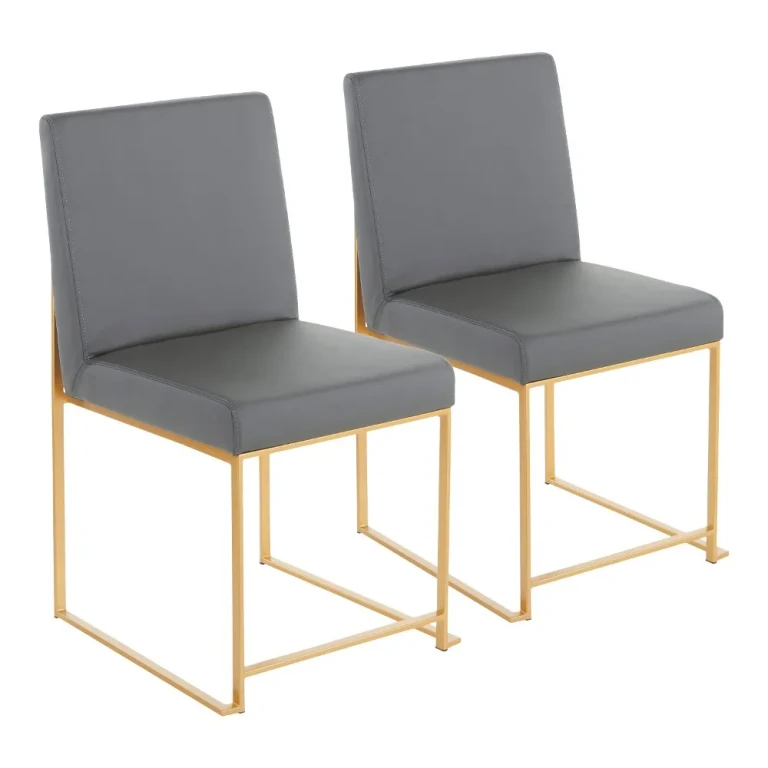 Fuji Gray and Gold Dining Chairs, Set of 2