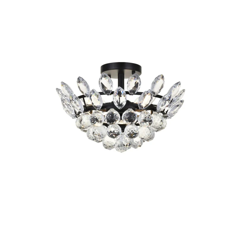 Black Three Light Flush Mount from the Emilia Collection