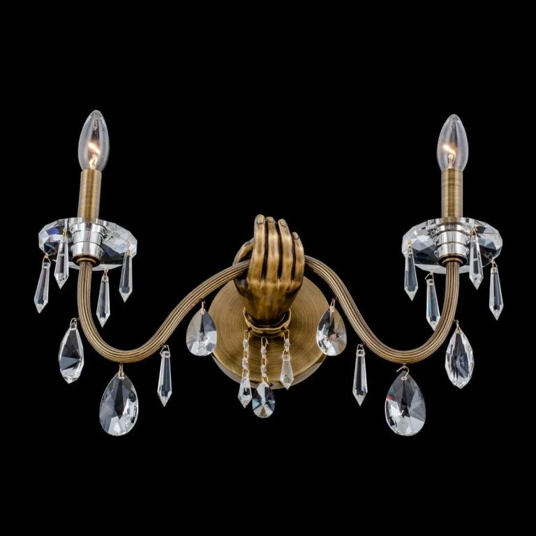 Historic Brass Two Light Wall Sconce from the Venere Collection