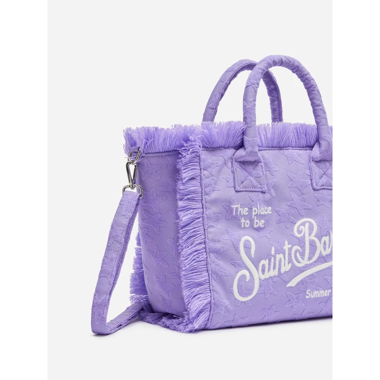 Mc2 Saint Barth Colette Sponge Lilac Stars Embossed Terry Handbag Pink Bag - Unisex