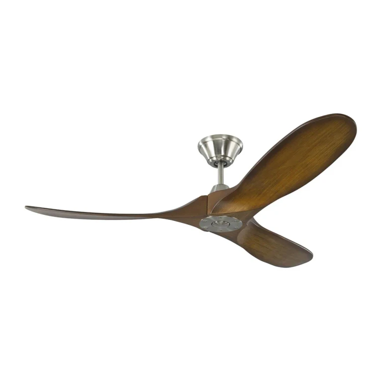 Maverick II 52" Indoor Ceiling Fan in Brushed Steel with Koa