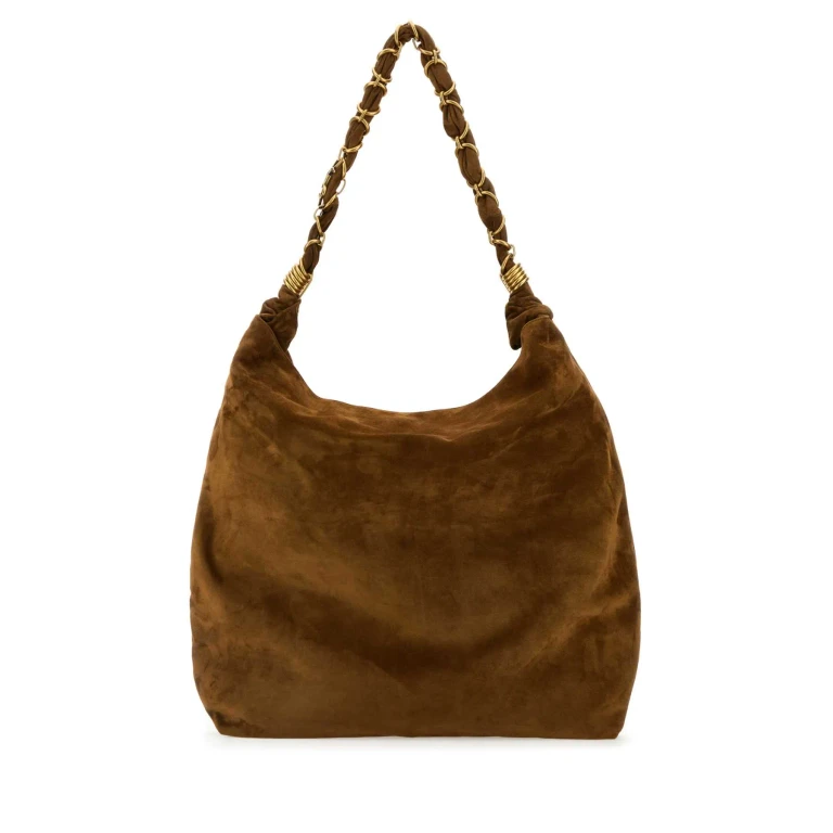 Saint Laurent Caramel Suede Amalia Shopping Bag