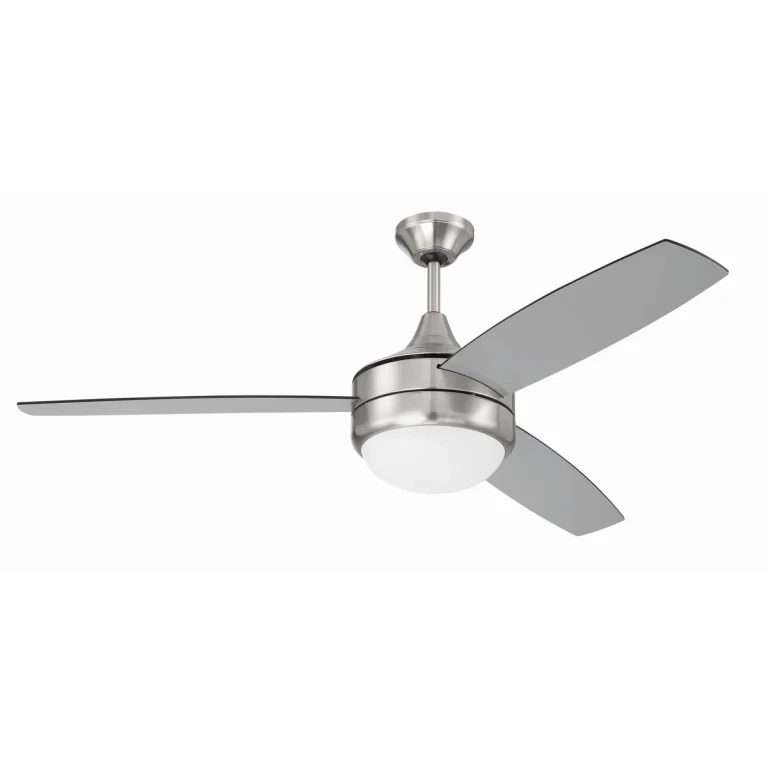 Brushed Polished Nickel 52"Ceiling Fan from the Phaze II 3-Blade Collection