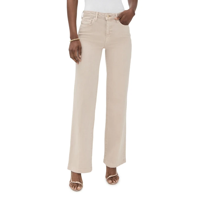 L'AGENCE Scottie High Rise Wide Leg Jeans Biscuit 28