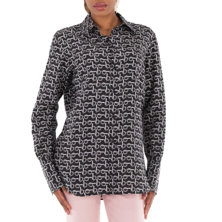 Burberry B Jacquard Classic Collar Silk Shirt
