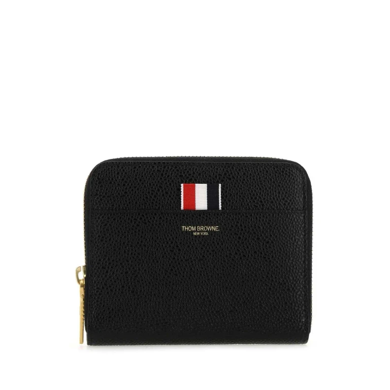 Thom Browne Logo Embossed Zipped Wallet