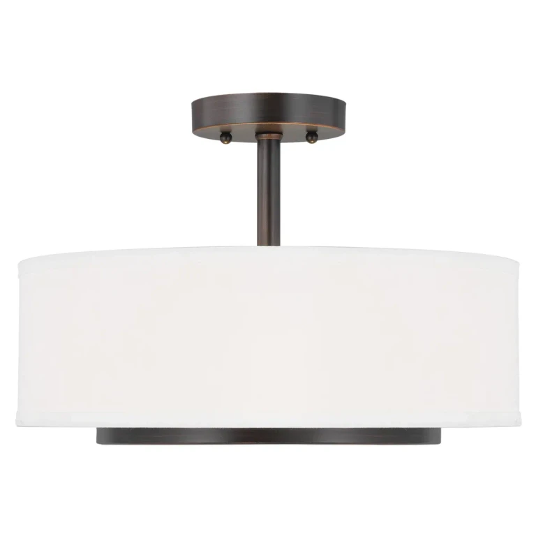 Bronze Two Light Semi-Flush Convertible Pendant from the Nance Collection