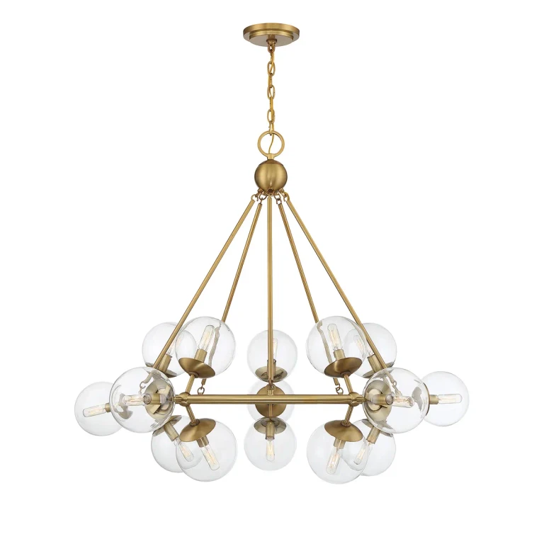 Orion 15-Light Chandelier in Warm Brass
