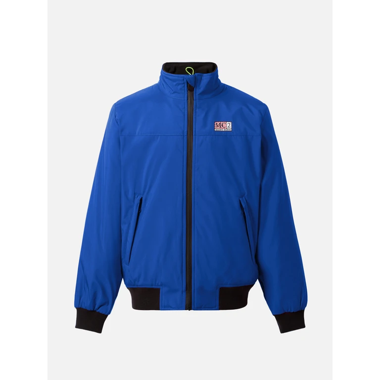 Mc2 Saint Barth Bluette Bomber Jacket Country Jr With Furry Lining Blue