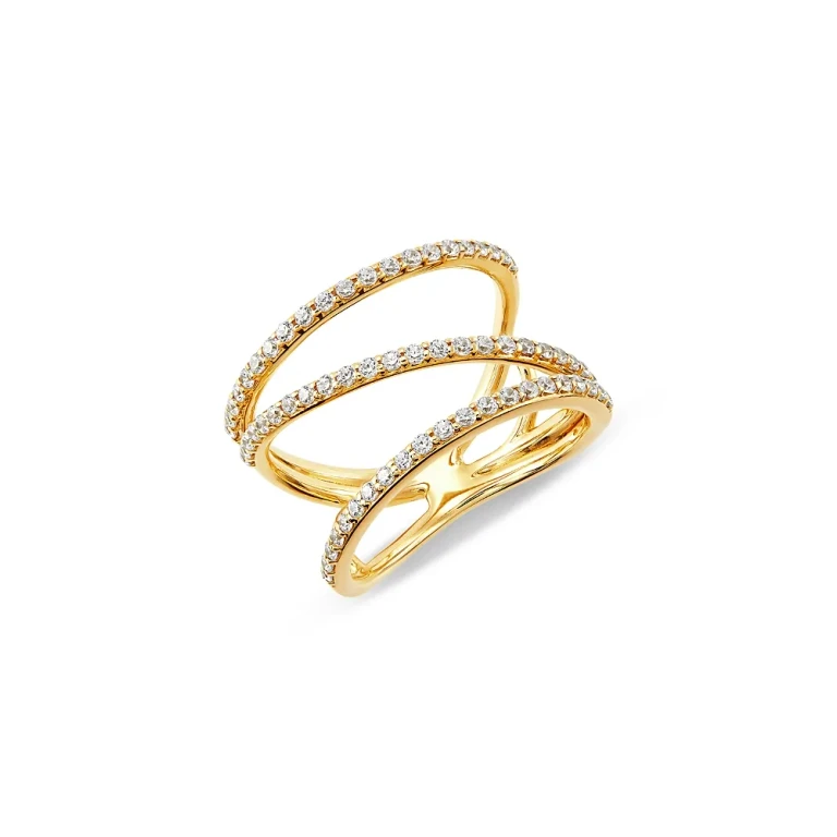 Diamond Diagonal Ring in 14K Yellow Gold, 0.50 tcw