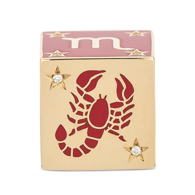Adina Reyter 9K Scorpio Zodiac Diamond & Ceramic Block Big Bead