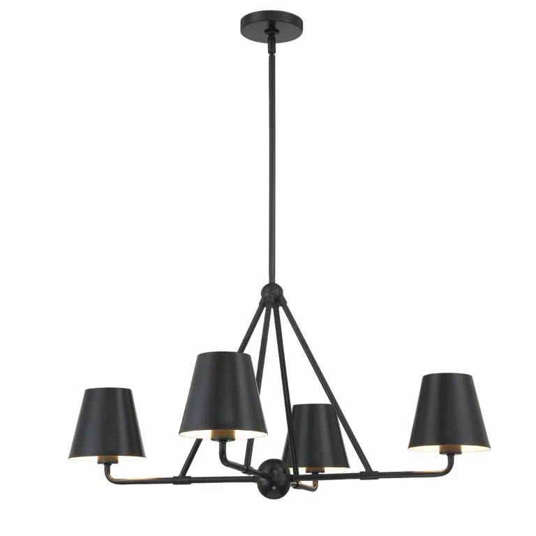 Xavier 4-Light Chandelier in Matte Black