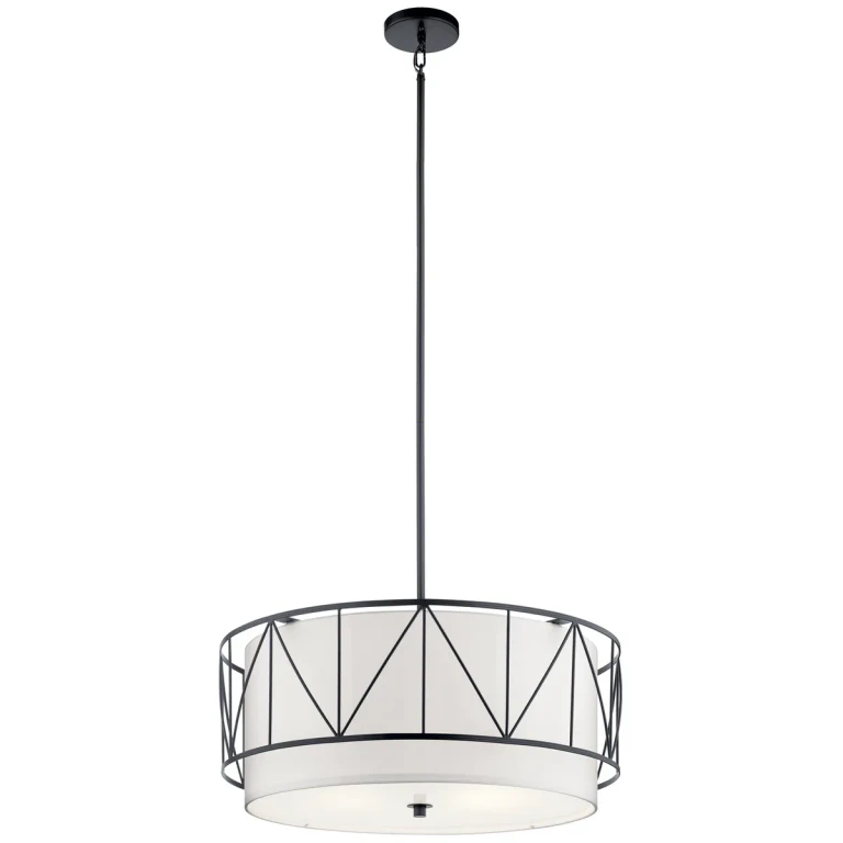 Birkleigh 4-Light 24" Pendant Light in Black