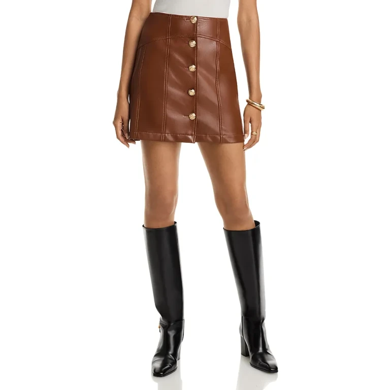 Cinq a Sept Claudia Faux Leather Skirt