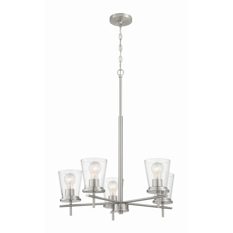 Brushed Polished Nickel Chandelier from the Connell Collection