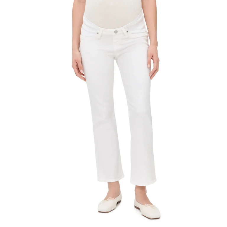 Madewell Maternity Stretch Flare Crop Jeans Tile White 33