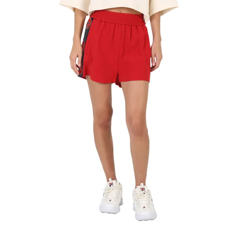 Stella McCartney Ladies Pants Red Logo Trim Shorts