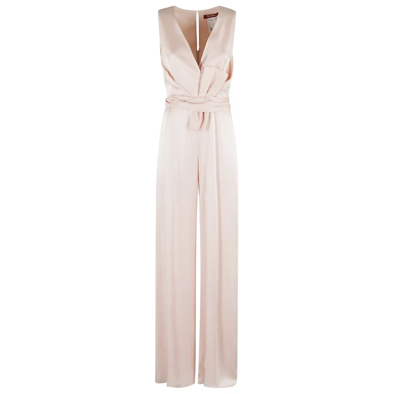 Max Mara Studio Light Pink Satin Pomez Jumpsuit