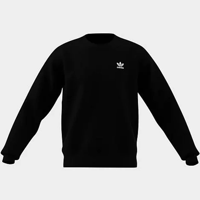 adidas Men's Originals Trefoil Essentials Crewneck Sweatshirt in Black Size: XS