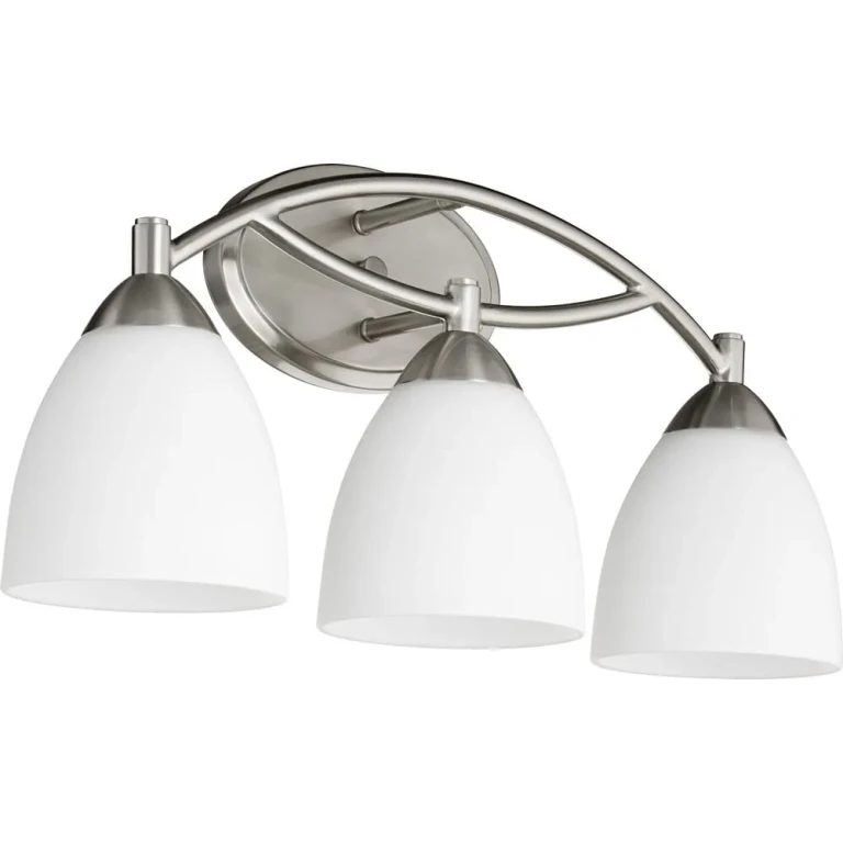 Quorum Barkley 3-Light 10" Bathroom Vanity Light in Satin Nickel