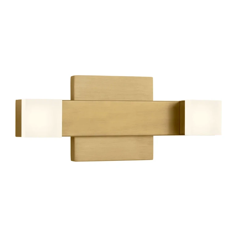 Satin Brass LED Bathroom Vanity Light from the Brander Collection