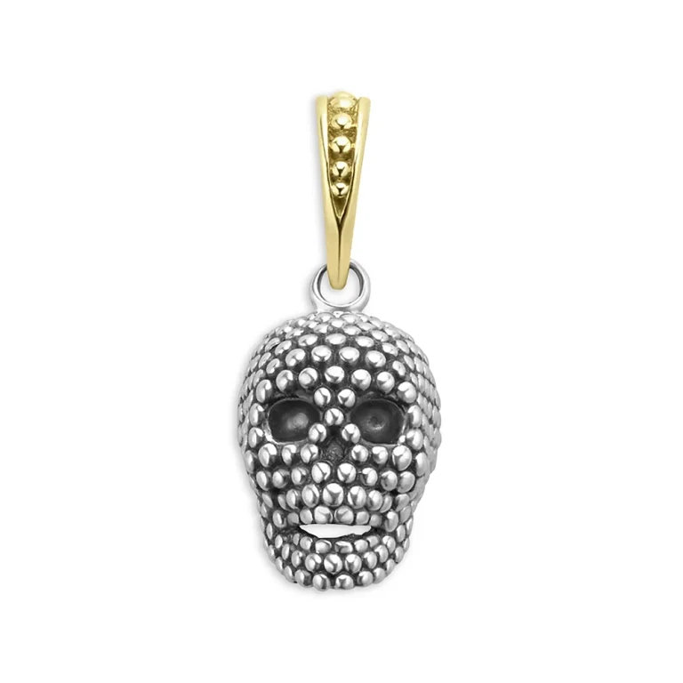 Lagos Men's 18K Yellow Gold & Sterling Silver Anthem Caviar Bead Skull Pendant - Exclusive