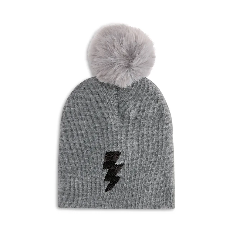 Girls' Knit Heart Hat with Pom Detail - Big Kid
