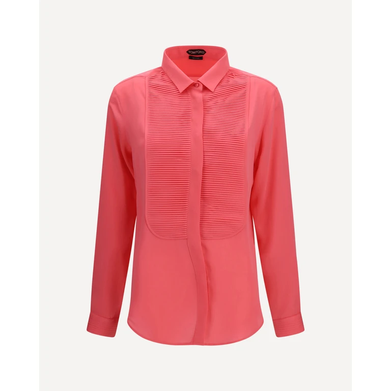 TOM FORD Tuxedo Shirt in silk with pleated bib Female 38