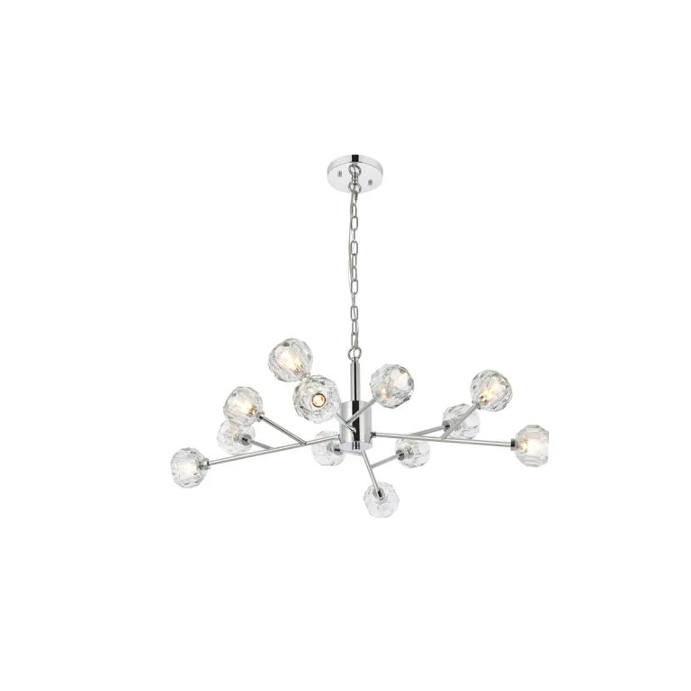 Chrome and Clear 12 Light Pendant from the Graham Collection