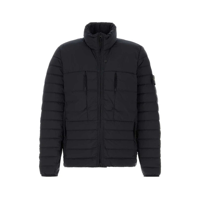 Stone Island Midnight Blue Stretch Nylon Down Jacket Navyblue Piumini - Men