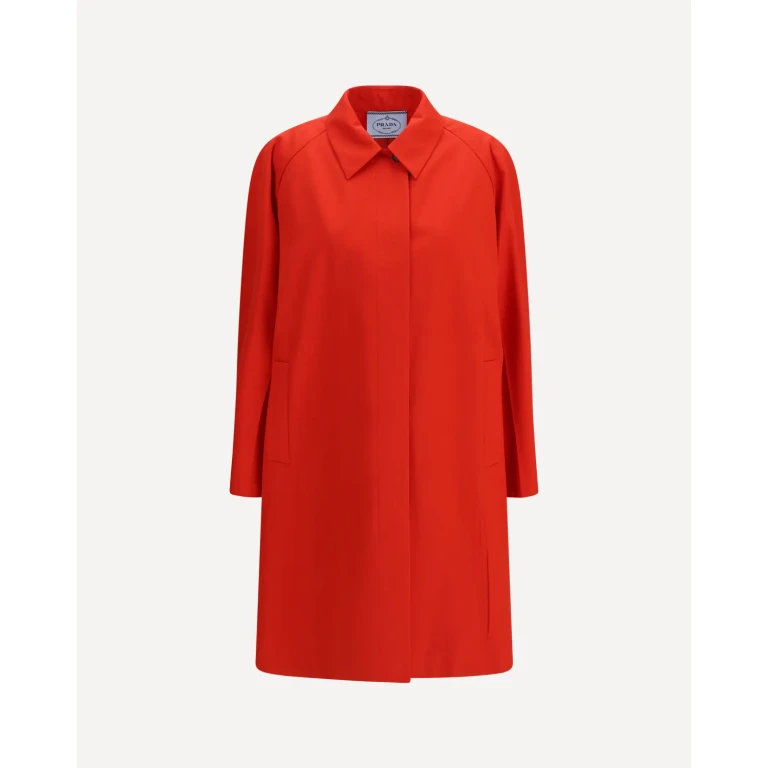 PRADA Cotton Gabardine Coat with classic collar Female 42