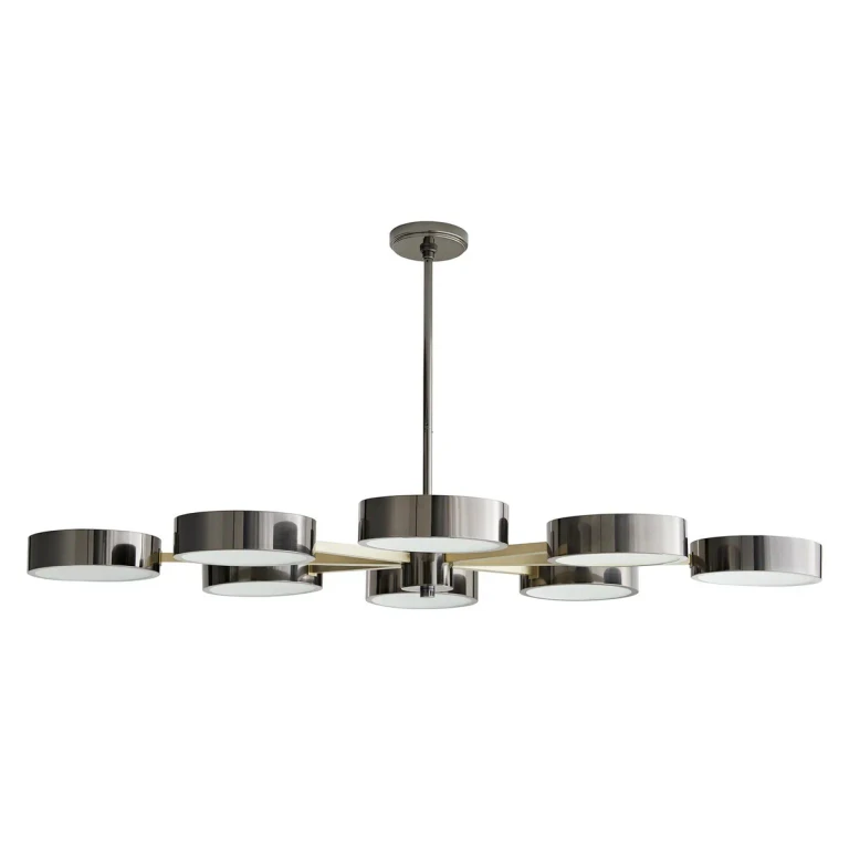 Pale Brass Eight Light Chandelier from the Linus Collection