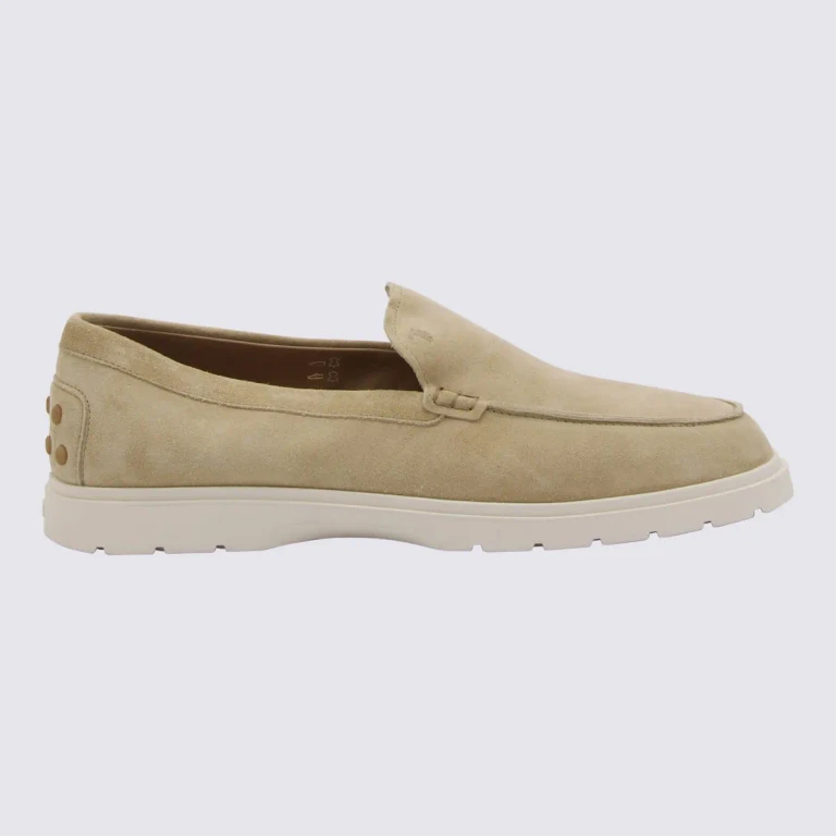 Tod's Beige Leather-suede Blend Loafers