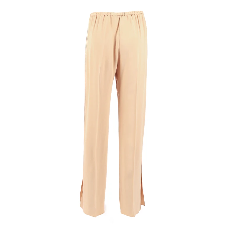 Forte Forte Regular elasticated trousers in matte envers satin Beige Acetate Viscose Pant - Women